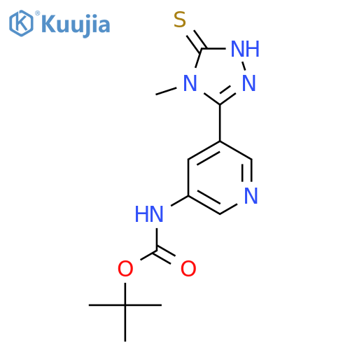 tert-butyl N-5-(4-methyl-5-sulfanyl-4H-1,2,4-triazol-3-yl)pyridin-3-ylcarbamate structure