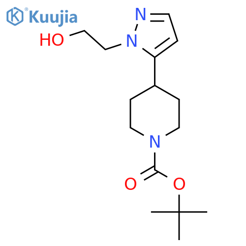 tert-butyl 4-1-(2-hydroxyethyl)-1H-pyrazol-5-ylpiperidine-1-carboxylate structure