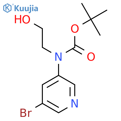tert-butyl N-(5-bromopyridin-3-yl)-N-(2-hydroxyethyl)carbamate structure