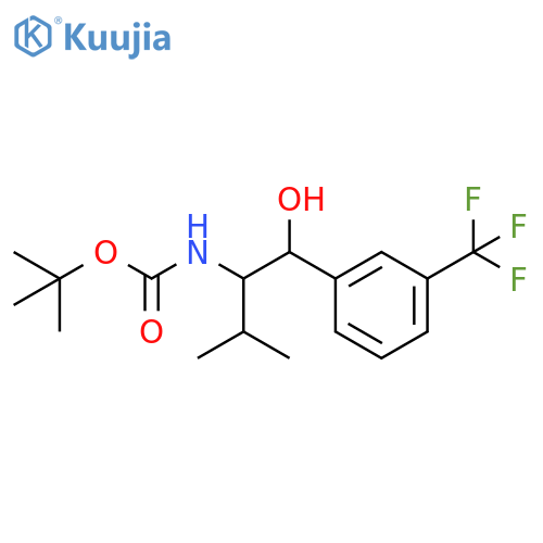 tert-butyl N-{1-hydroxy-3-methyl-1-3-(trifluoromethyl)phenylbutan-2-yl}carbamate structure