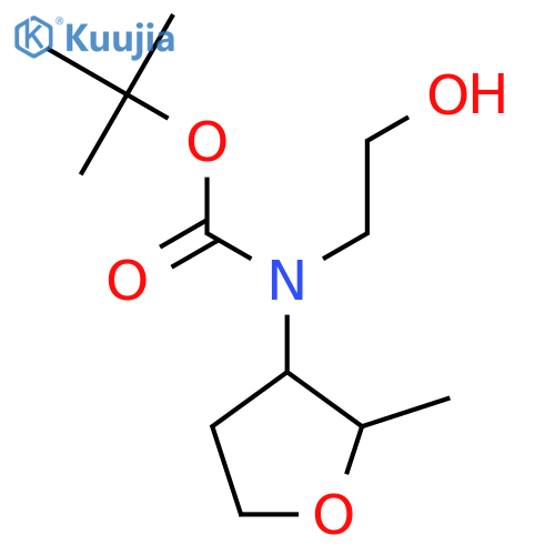 tert-butyl N-(2-hydroxyethyl)-N-(2-methyloxolan-3-yl)carbamate structure