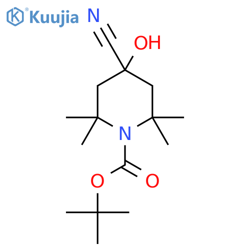 Tert-butyl 4-cyano-4-hydroxy-2,2,6,6-tetramethylpiperidine-1-carboxylate structure
