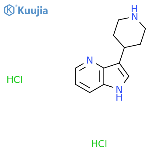 4-{1H-pyrrolo3,2-bpyridin-3-yl}piperidine dihydrochloride structure