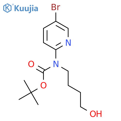 tert-butyl N-(5-bromopyridin-2-yl)-N-(4-hydroxybutyl)carbamate structure