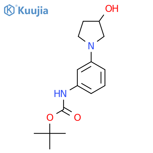 tert-butyl N-3-(3-hydroxypyrrolidin-1-yl)phenylcarbamate structure