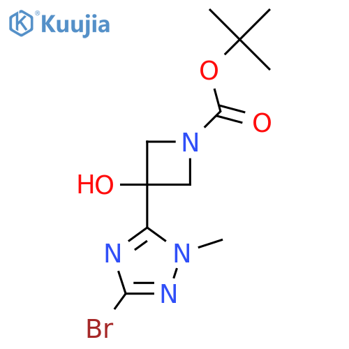 tert-butyl 3-(3-bromo-1-methyl-1H-1,2,4-triazol-5-yl)-3-hydroxyazetidine-1-carboxylate structure
