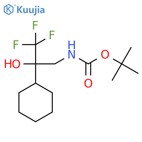 tert-butyl N-(2-cyclohexyl-3,3,3-trifluoro-2-hydroxypropyl)carbamate structure