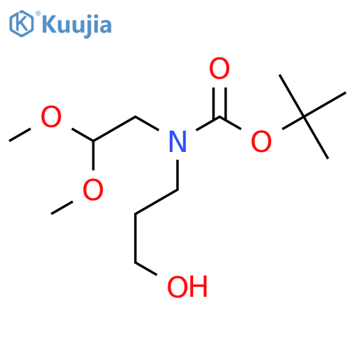 tert-butyl N-(2,2-dimethoxyethyl)-N-(3-hydroxypropyl)carbamate structure