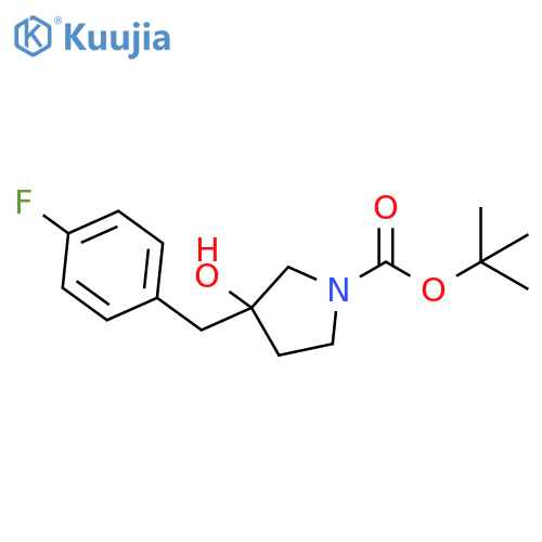 tert-butyl 3-(4-fluorophenyl)methyl-3-hydroxypyrrolidine-1-carboxylate structure