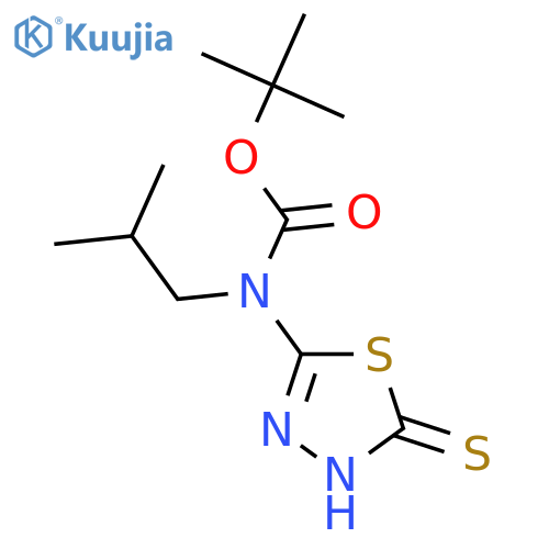 tert-butyl N-(2-methylpropyl)-N-(5-sulfanyl-1,3,4-thiadiazol-2-yl)carbamate structure