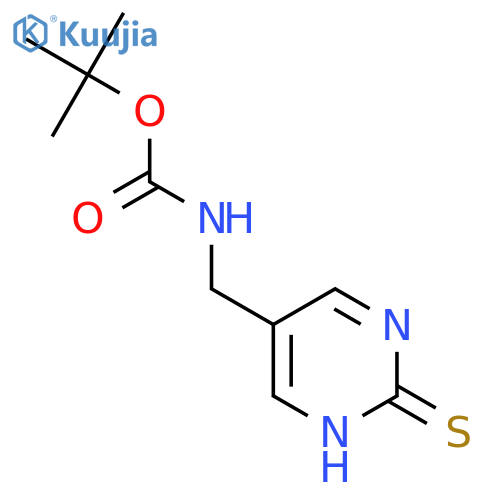 tert-butyl N-(2-sulfanylpyrimidin-5-yl)methylcarbamate structure