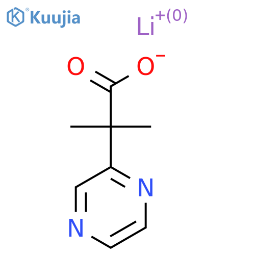 lithium(1+) 2-methyl-2-(pyrazin-2-yl)propanoate structure