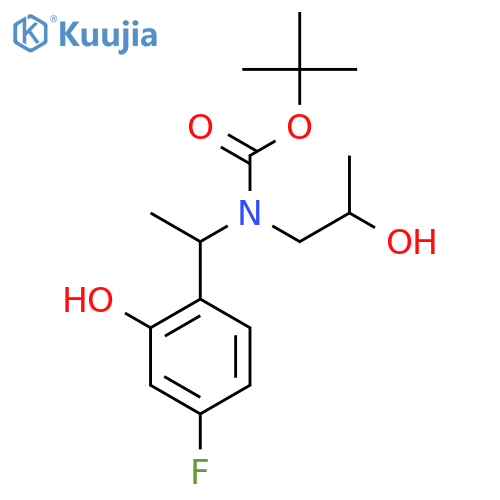 tert-butyl N-1-(4-fluoro-2-hydroxyphenyl)ethyl-N-(2-hydroxypropyl)carbamate structure