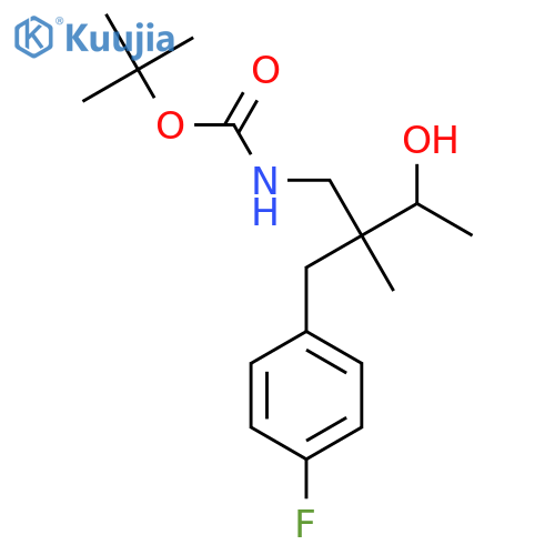 tert-butyl N-{2-(4-fluorophenyl)methyl-3-hydroxy-2-methylbutyl}carbamate structure