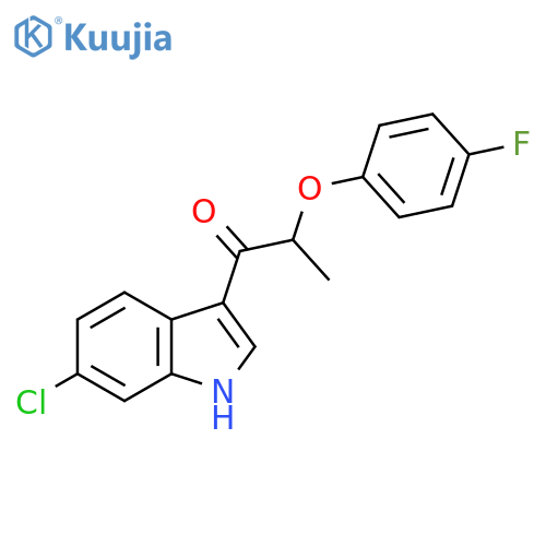1-(6-chloro-1H-indol-3-yl)-2-(4-fluorophenoxy)propan-1-one structure