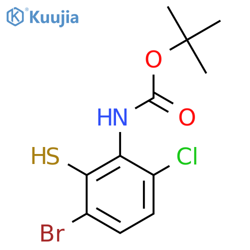 tert-butyl N-(3-bromo-6-chloro-2-sulfanylphenyl)carbamate structure
