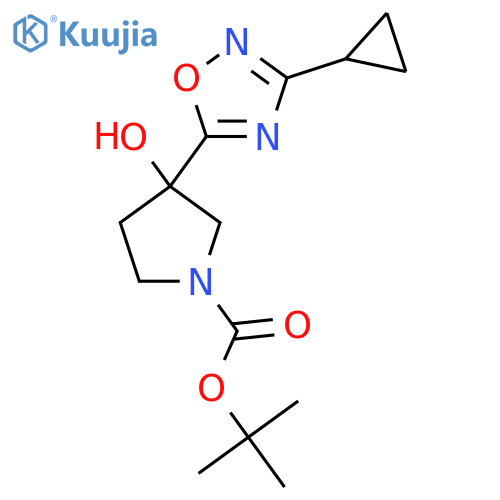 Tert-butyl 3-(3-cyclopropyl-1,2,4-oxadiazol-5-yl)-3-hydroxypyrrolidine-1-carboxylate structure