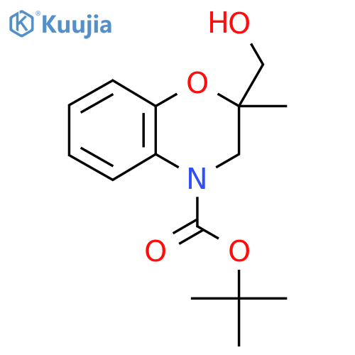 tert-butyl 2-(hydroxymethyl)-2-methyl-3,4-dihydro-2H-1,4-benzoxazine-4-carboxylate structure