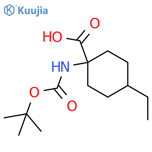 (1s,4r)-1-{(tert-butoxy)carbonylamino}-4-ethylcyclohexane-1-carboxylic acid structure