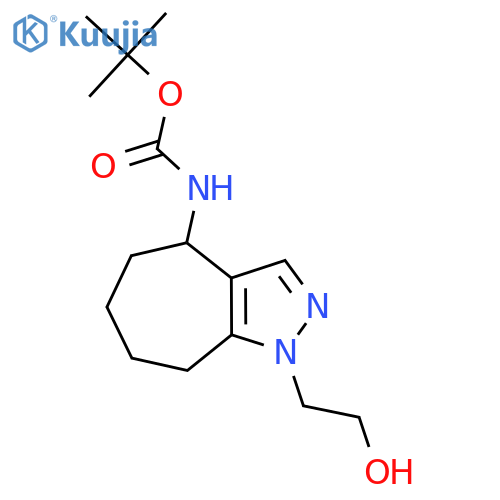 tert-butyl N-[1-(2-hydroxyethyl)-1H,4H,5H,6H,7H,8H-cyclohepta[c]pyrazol-4-yl]carbamate structure
