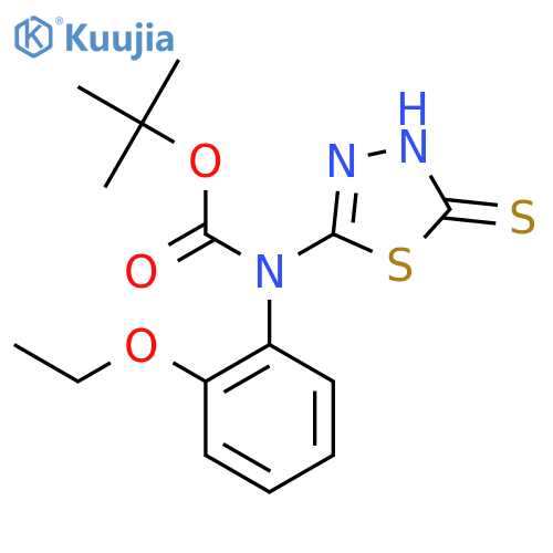 tert-butyl N-(2-ethoxyphenyl)-N-(5-sulfanyl-1,3,4-thiadiazol-2-yl)carbamate structure