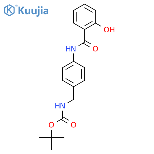 tert-butyl N-{4-(2-hydroxybenzamido)phenylmethyl}carbamate structure