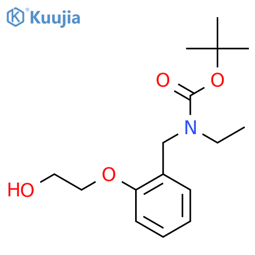 tert-butyl N-ethyl-N-{2-(2-hydroxyethoxy)phenylmethyl}carbamate structure