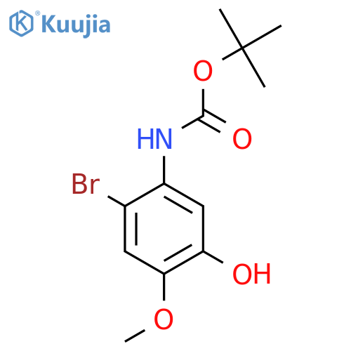 tert-butyl N-(2-bromo-5-hydroxy-4-methoxyphenyl)carbamate structure