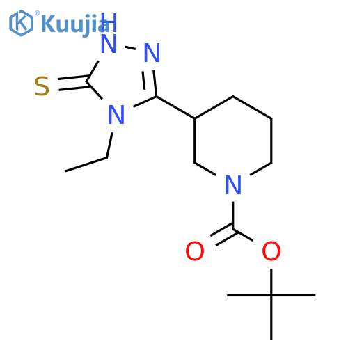 tert-butyl 3-(4-ethyl-5-sulfanyl-4H-1,2,4-triazol-3-yl)piperidine-1-carboxylate structure