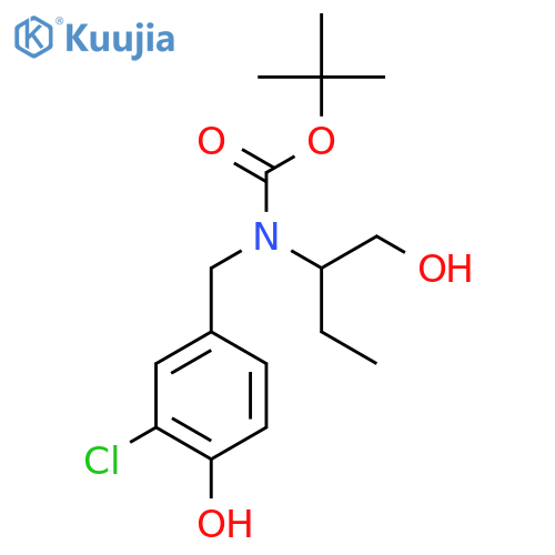 tert-butyl N-(3-chloro-4-hydroxyphenyl)methyl-N-(1-hydroxybutan-2-yl)carbamate structure