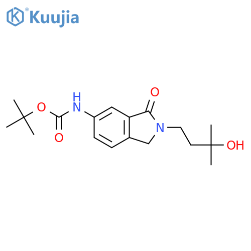 tert-butyl N-2-(3-hydroxy-3-methylbutyl)-3-oxo-2,3-dihydro-1H-isoindol-5-ylcarbamate structure