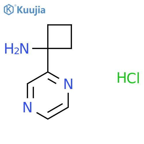 1-Pyrazin-2-ylcyclobutan-1-amine;hydrochloride structure