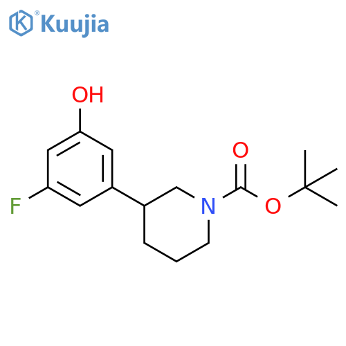 Tert-butyl 3-(3-fluoro-5-hydroxyphenyl)piperidine-1-carboxylate structure