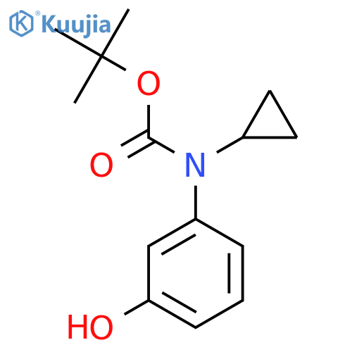 tert-butyl N-cyclopropyl-N-(3-hydroxyphenyl)carbamate structure