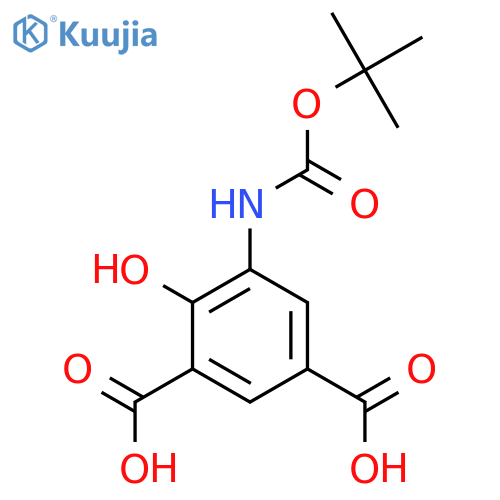 5-{(tert-butoxy)carbonylamino}-4-hydroxybenzene-1,3-dicarboxylic acid structure