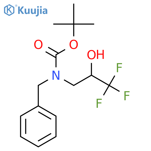 tert-butyl N-benzyl-N-(3,3,3-trifluoro-2-hydroxypropyl)carbamate structure