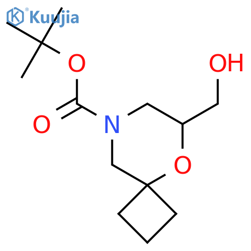 Tert-butyl 6-(hydroxymethyl)-5-oxa-8-azaspiro[3.5]nonane-8-carboxylate structure