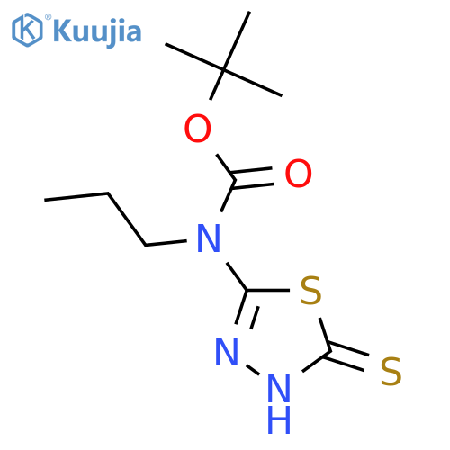 tert-butyl N-propyl-N-(5-sulfanyl-1,3,4-thiadiazol-2-yl)carbamate structure