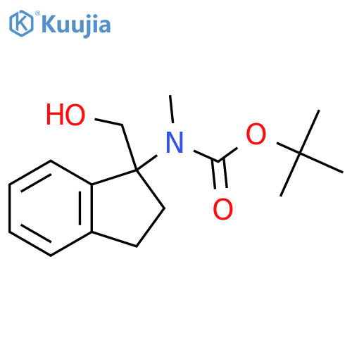 tert-butyl N-1-(hydroxymethyl)-2,3-dihydro-1H-inden-1-yl-N-methylcarbamate structure