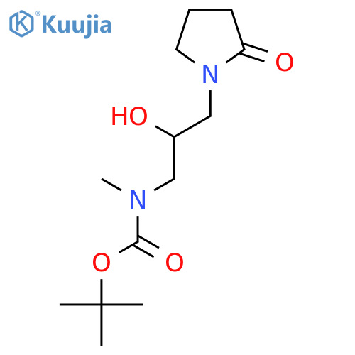 tert-butyl N-2-hydroxy-3-(2-oxopyrrolidin-1-yl)propyl-N-methylcarbamate structure