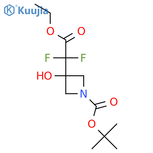 Tert-butyl 3-(2-ethoxy-1,1-difluoro-2-oxoethyl)-3-hydroxyazetidine-1-carboxylate structure