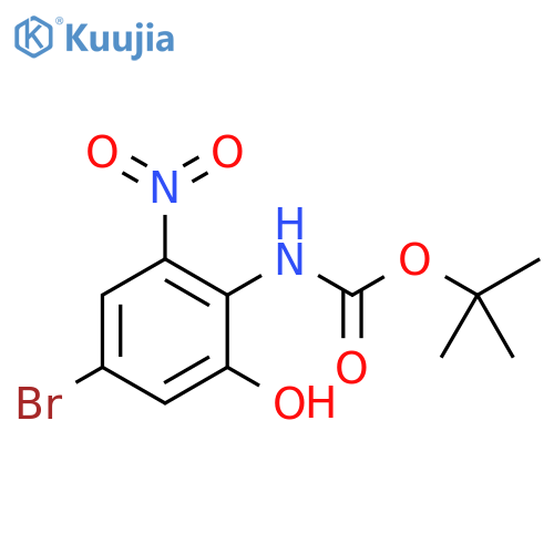 tert-butyl N-(4-bromo-2-hydroxy-6-nitrophenyl)carbamate structure