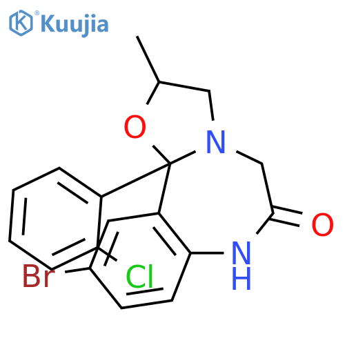 Oxazolo[3,2-d][1,4]benzodiazepin-6(5H)-one,10-bromo-11b-(2-chlorophenyl)-2,3,7,11b-tetrahydro-2-methyl- structure