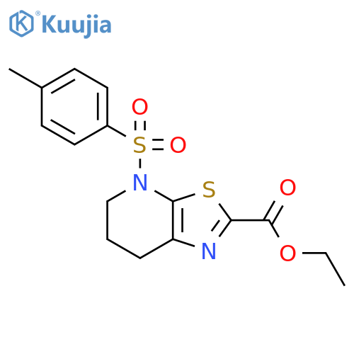 4-(Toluene-4-sulfonyl)-4,5,6,7-tetrahydro-thiazolo[5,4-b]pyridine-2-carboxylic acid ethyl ester structure
