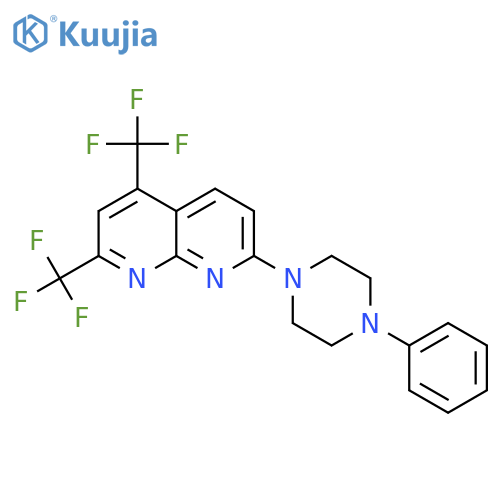 1,8-Naphthyridine,7-(4-phenyl-1-piperazinyl)-2,4-bis(trifluoromethyl)- structure