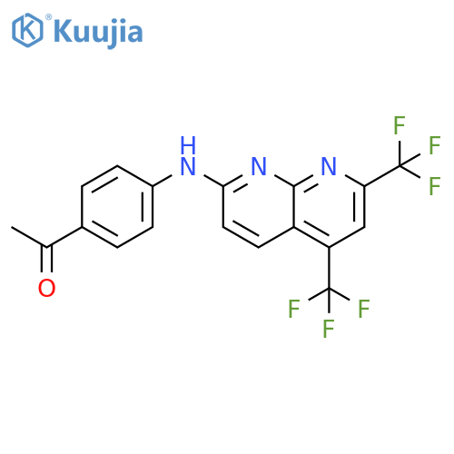 Ethanone,1-[4-[[5,7-bis(trifluoromethyl)-1,8-naphthyridin-2-yl]amino]phenyl]- structure