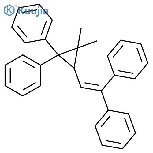 Benzene, 1,1'-[2-(2,2-dimethyl-3,3-diphenylcyclopropyl)ethenylidene]bis- structure
