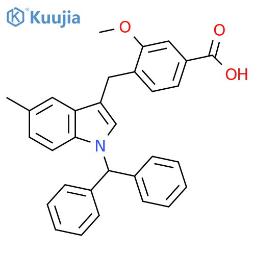 Benzoic acid,4-[[1-(diphenylmethyl)-5-methyl-1H-indol-3-yl]methyl]-3-methoxy- structure