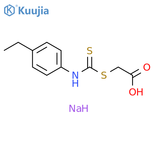 Acetic acid, 2-[[[(4-ethylphenyl)amino]thioxomethyl]thio]-, sodium salt (1:1) structure