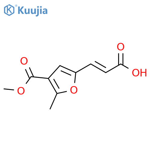 (2E)-3-4-(methoxycarbonyl)-5-methylfuran-2-ylprop-2-enoic acid structure
